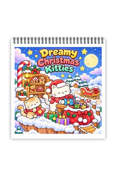 Legendary Gifts Carte de colorat, 50 de ilustrații Dreamy Christmas Kitties, ...