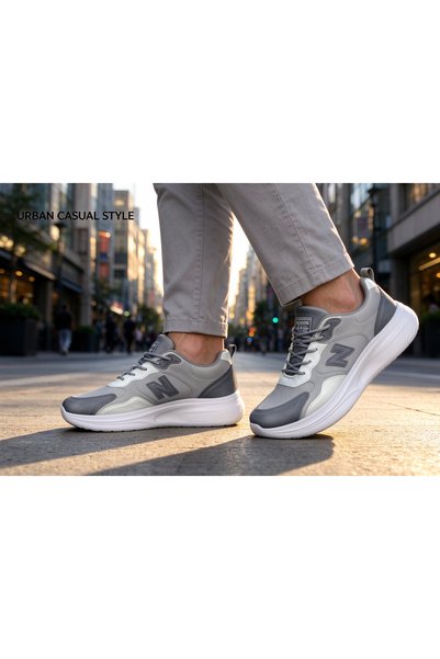 Huanhuan Shoe أحذية رجالية عصرية بتصميم شبكي ملون وقابل للتنفس مع أربطة؛ أحذي...