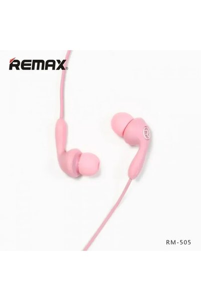 Remax Ακουστικά earphone με μικρόφωνο, σε ροζ χρώμα RM-505