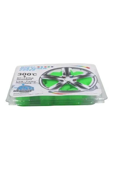 OEM Διακοσμητικά καπάκια μπουλονιών ζαντών 15mm 20 τεμάχια σε πράσινο χρώμα