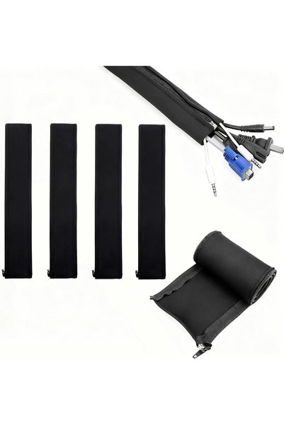 GoodTool غلاف لإدارة الكابلات، منظم كابلات لسطح المكتب، غلاف كابلات بسحاب للك...