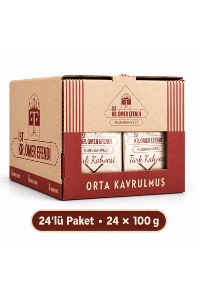 KuruKahveci Ömer Efendi 24'lü Orta Kavrulmuş Türk Kahvesi 24 x 100 gr