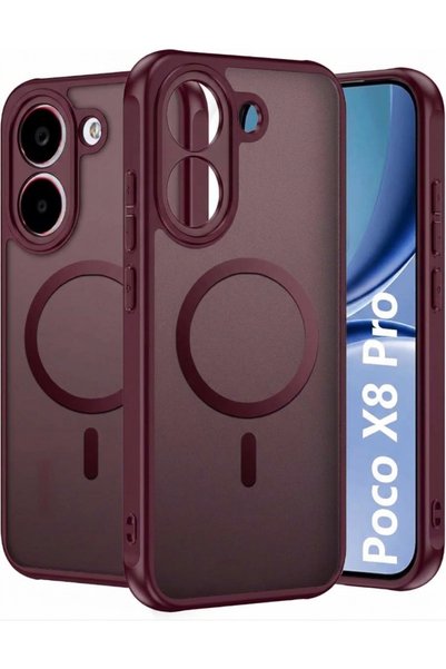 m.tk moveteck Xiaomi Poco X8 Pro Kılıf Mat Magsafe Şarj Görünümlü Kamera Koru...