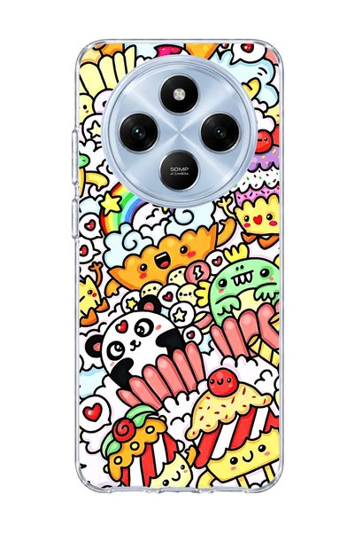 lelia Cute Panda Rainbow Printed Transparent Phone Case Compatible with Redmi...