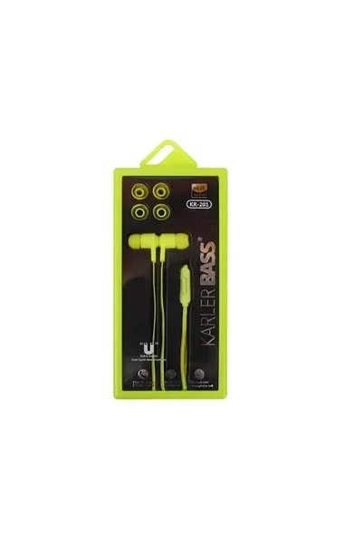 OEM Ενσύρματα Ακουστικά Karler Bass KR-201 Smart Sports Magnet σε Κίτρινο Χρώμα