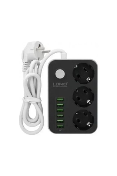 OEM Πολύπριζο με 3 πρίζες και 6 θύρες φόρτισης USB 3.4A Ldnio SC3631