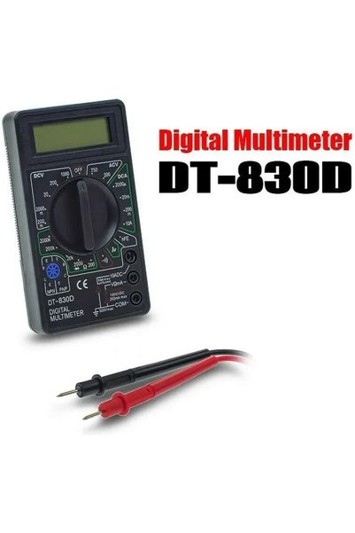 OEM Ψηφιακό πολύμετρο με μέτρηση AC / DC / αντίστασης μαύρο DT-830D