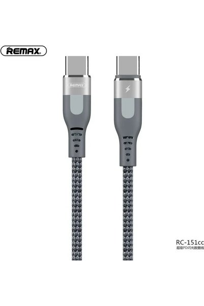 Remax Super PD RC-151cc Πλεκτό Καλώδιο USB 3.0 USB-C αρσενικό - USB-C αρσενικ...