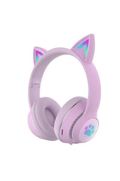 OEM Ασύρματα Over Ear ακουστικά Cat Ear BT5.0 / μωβ L550