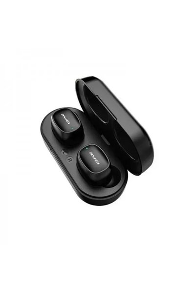 AWEI Ασύρματα Bluetooth ακουστικά με βάση φόρτισης T13, σε μαύρο χρώμα