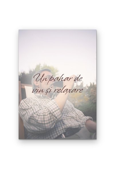 OEM Poster Decorativ cu Citat Un pahar de vin și relaxare, Design Minimalist,...
