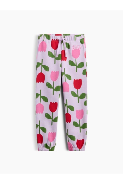 GAP Kız Bebek Mor Pull-On Logo Jogger Eşofman Altı