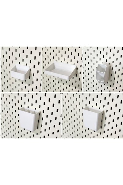 DU&ER Set de 13 piese Set de accesorii pentru panouri perforate – Organizator pentru panouri de perete și organizator multifuncțional