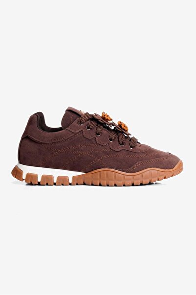 Mubiano Women's Suede Sneakers with Floral Accessories Casual Sports Shoes Nira Brown