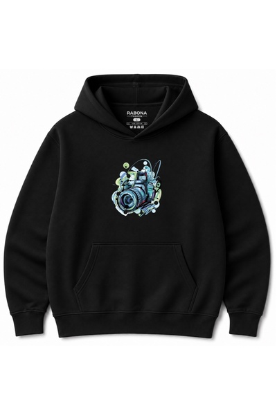 Rabona Fashion Уловете моментът – Цветен абстрактен суичър с графика на камера