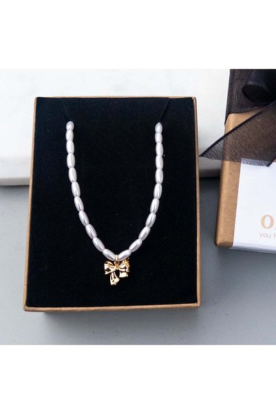 MOONGLOW ACCESSORIES Colier cu fundă aurie