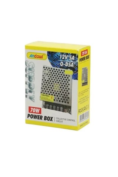Andowl Τροφοδοτικό LED 12V 5A 60W μεταλλικό Q-D5A
