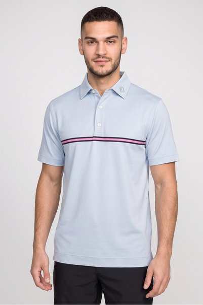 FootJoy Men Sportswear Fit Short Sleeve Golf Polo Shirt, Sky Blue
