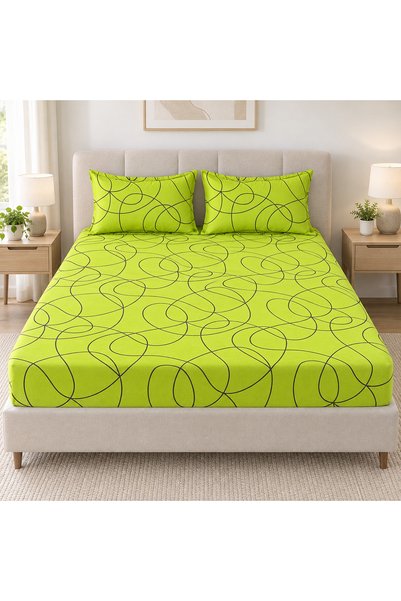 celhome Калъф за легло Finet, еластичен, 3 части, 180x200 см, 2 калъфки за въ...