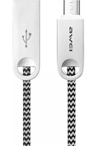 AWEI CL-20 Braided USB to Lightning Cable ασημί 1m (MM040493476)