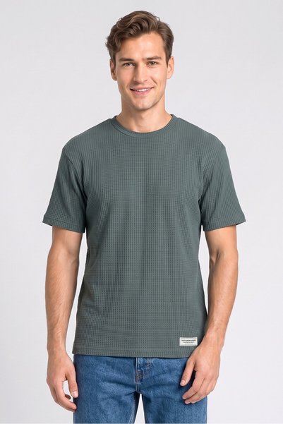 The Giving Movement Men Oversized Fit Short Sleeve Brand Logo T-Shirt, Sage G...