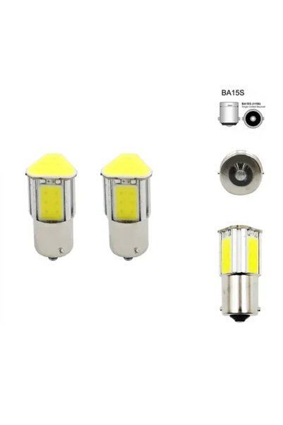 OEM LED μονοπολική λάμπα σετ 2 τεμάχια 1156 BA15S XM-16 ψυχρό σε λευκό χρώμα