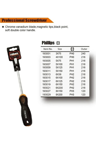 OEM Κατσαβίδι σταυρός 6x150mm 193019 Finder