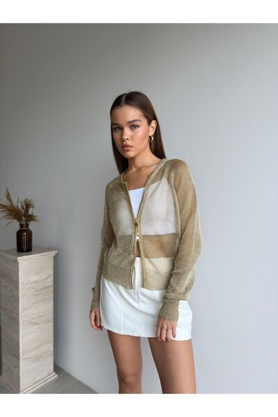 Cistern İstanbul Cardigan tricotat cu fermoar dublu pentru femei