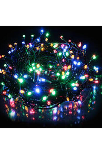 OEM Χριστουγεννιάτικα λαμπάκια LED πολύχρωμα 29μ σε σειρά με πράσινο καλώδιο ...
