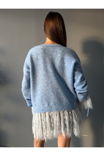 Cistern İstanbul Women's Lace Detailed Knitwear Cardigan