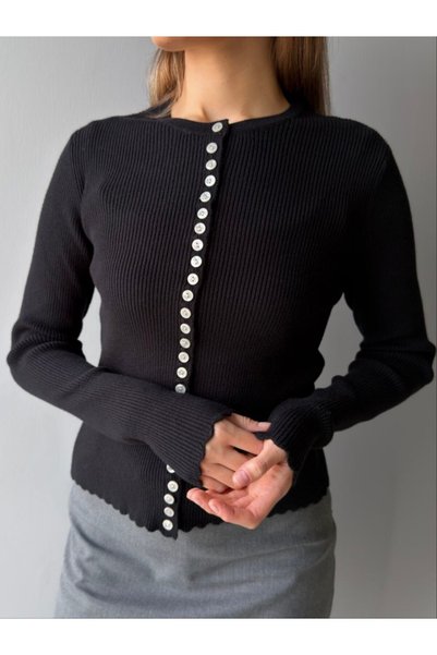 Cistern İstanbul Women's Button Detailed Knitwear Cardigan