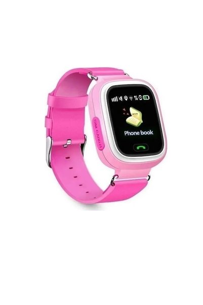OEM Παιδικό Smartwatch με GPS και καουτσούκ/Πλαστικό λουράκι ροζ Q90