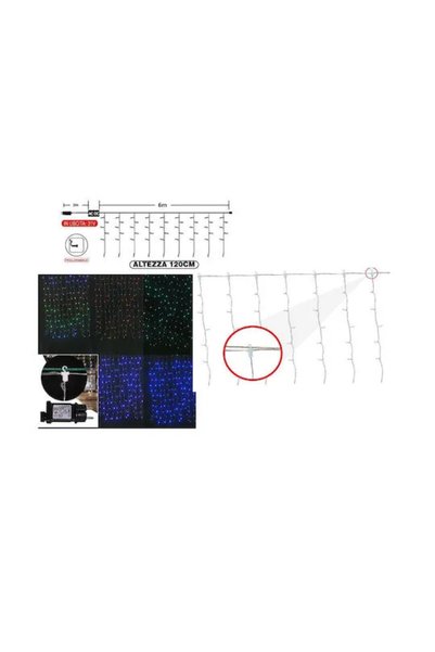 OEM Χριστουγεννιάτικα λαμπάκια LED φυσικό λευκό με γάντζο 9μ x 120εκ τύπου κο...