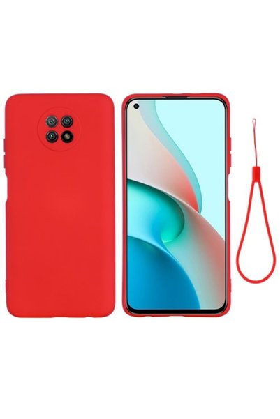 OEM Θήκη Σιλικόνης για Xiaomi Redmi Note 9T με Λουράκι Καρπού, Κόκκινη