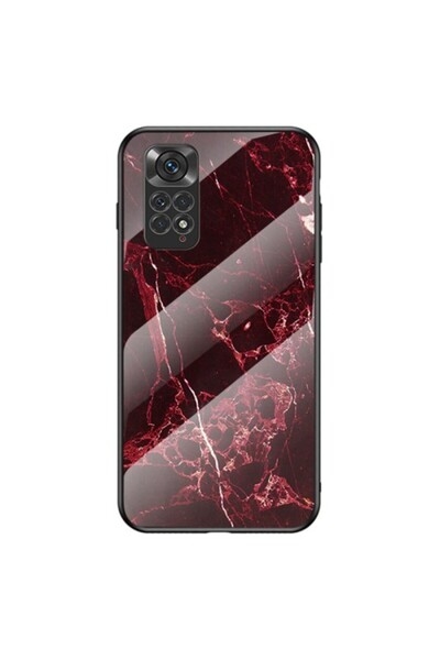 OEM Θήκη Σιλικόνης με Γυάλινη Πλάτη για Xiaomi Redmi Note 11/11S 4G, Κόκκινο ...