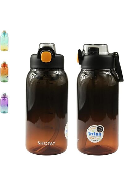 Shotay زجاجات مياه رياضية بسعة 1 لتر/1.5 لتر/2 لتر مصنوعة من مادة تريتان الأم...