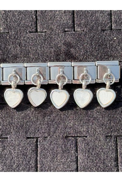 FREE PLACE Italian Modular Steel Bracelet with Heart Figure (1 Piece)