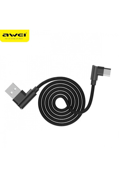AWEI Καλώδιο φόρτισης CL-35 1.5m USB Type-C Fast Charging Cable, σε μαύρο χρώμα