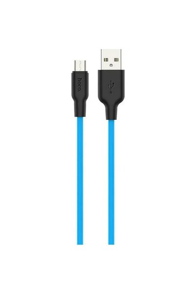 Hoco X21 Plus Πλεγμένο Καλώδιο USB 2.0 σε micro USB μπλε 1μ (711885)
