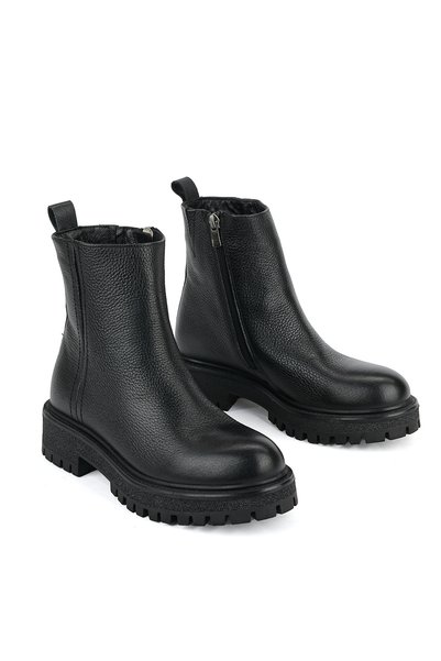 Ziya , Women's Genuine Leather Boots 1631022Z7687 Black
