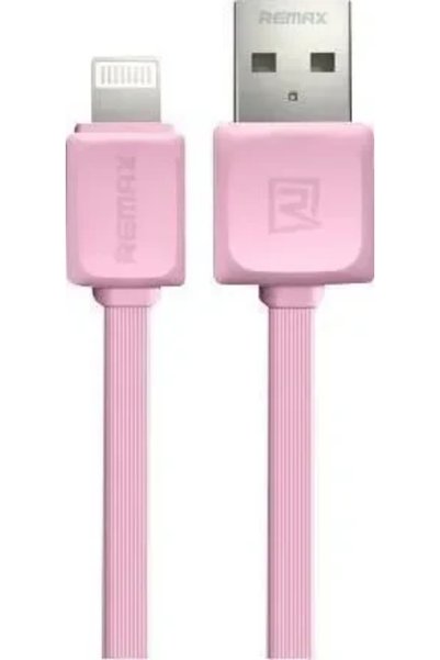 Remax Επίπεδο καλώδιο USB σε Lightning ροζ 1μ (Γρήγορη φόρτιση)