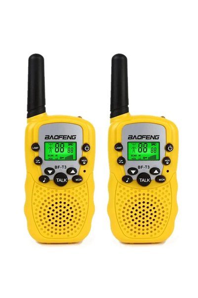 BAOFENG BF-T3 Walkie Talkie με μονόχρωμη οθόνη σετ 2 τεμάχια σε κίτρινο χρώμα