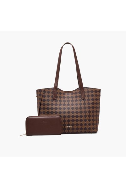 Chrisbella Printed Tote Bag with Wallet
