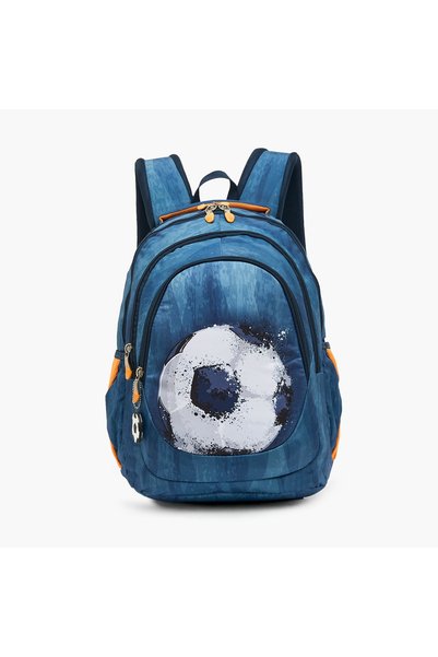 ST Right St.Right Football Print Backpack for Boys 8-13 Years with Padded Sho...