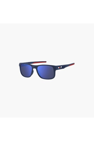 Tommy Hilfiger نظارات شمسية رجالية طراز وايفيرير ونظارات مربعة زرقاء |   تي إ...