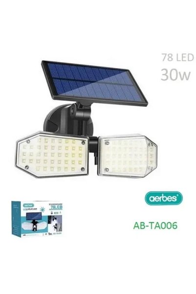 OEM Αδιάβροχος Ηλιακός Προβολέας 78LED με Πάνελ 30W Aerbes AB-TA006