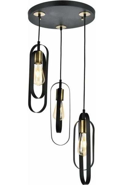 GloboStar® GloboStar Sparkio Vintage Κρεμαστό Φωτιστικό Πλέγματος Τριπλό 3 x ...