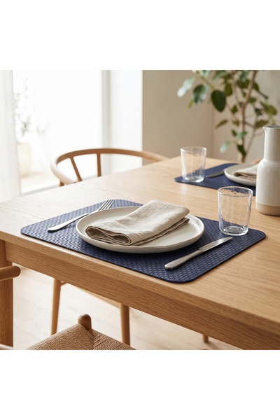 Solana Home Living 2 Adet Örgü Dokulu Lüks Amerikan Servis – Silinebilir Leke...