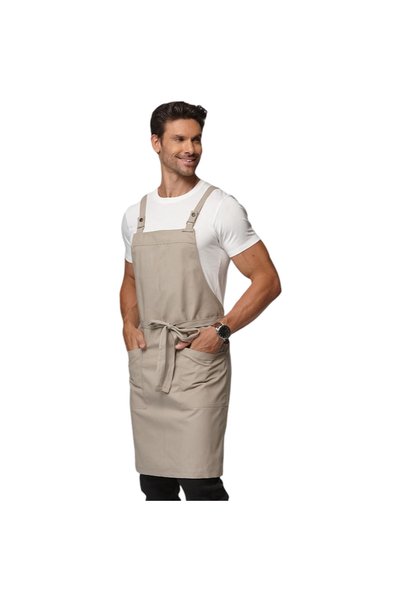 OtherMax Șorț de Bucătărie Gastronomic Impermeabil Profesional Unisex Bej