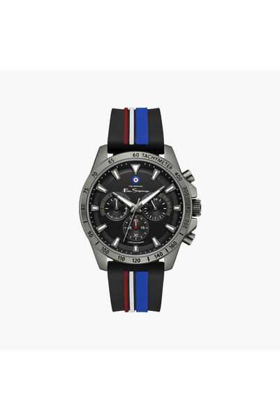 Ben Sherman ساعة كرونوغراف سوداء مستديرة للرجال مقاس 44 ملم |   BSWGO0000702